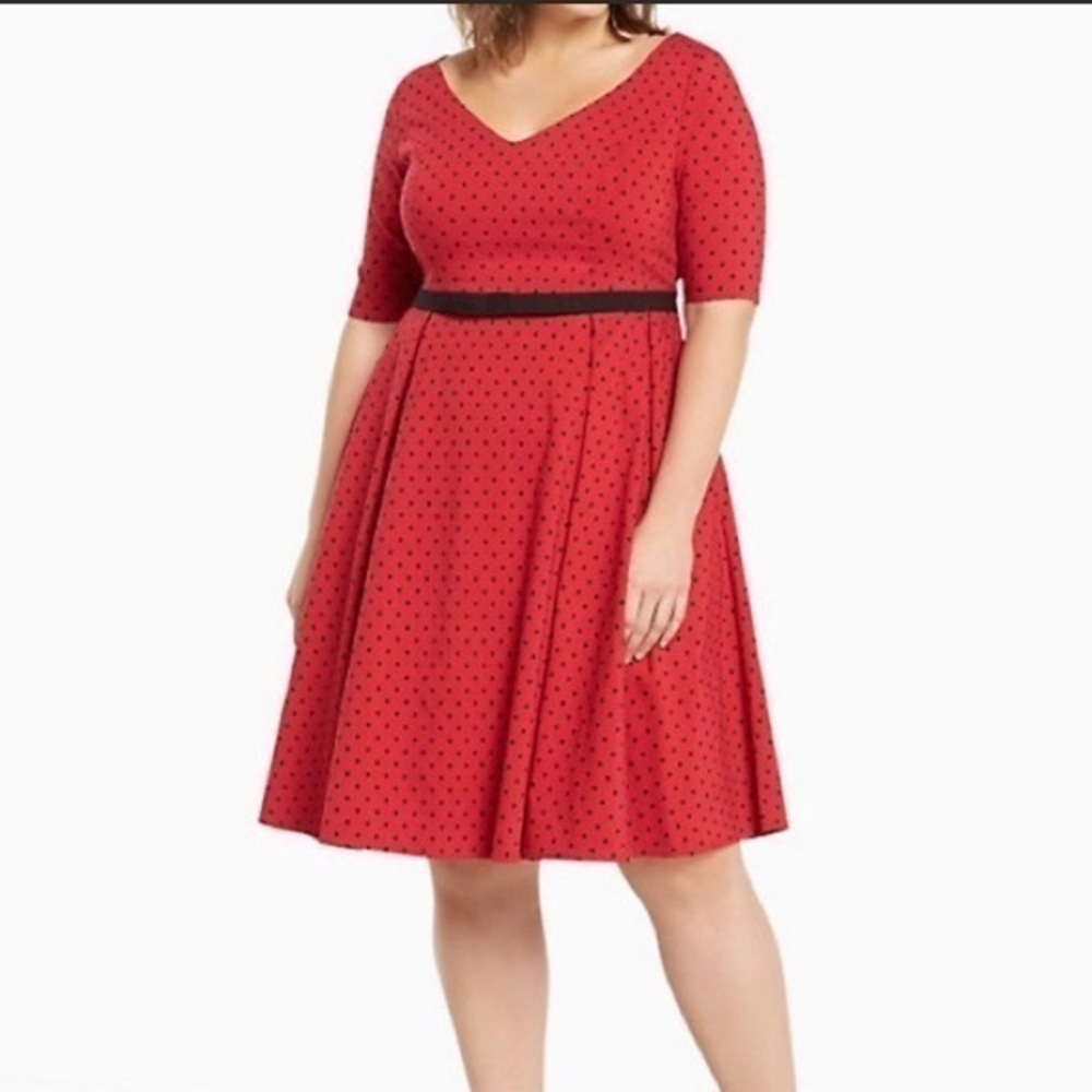 Torrid Red with Black Polka Dots Vintage Style Dress